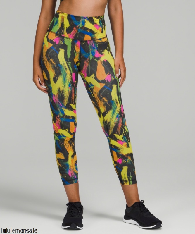 Lululemon Damen DELULU068 | Undertone Black Multi Wunder Train High-rise Tight 25